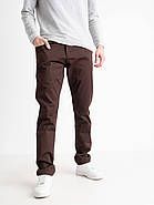 Стильні чоловічі джинси-штани якісні демісезонні, темно-коричневий колір, 27-36, фото 4