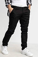 Стильні чоловічі джинси-штани якісні демісезонні, чорний колір, 27-34, фото 2