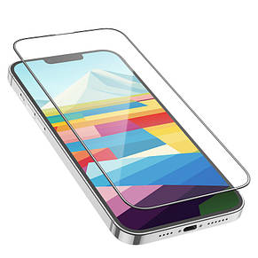 Захисне скло Hoco Full screen silk screen HD tempered glass set for iP15/iP16 (G5) Black, фото 4