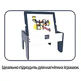 Дитячий ігровий стіл, конструктор мольберт, двостороння стільниця, магнітний конструктор, маркери., фото 3