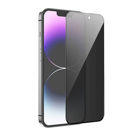 Захисне скло Hoco Guardian shield series full-screen anti-spy glass iP15/iP16 (G15) Black, фото 1