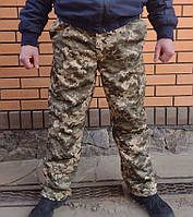 Брюки на флисе прямые Светлый пиксель,зимние военные штаны пиксель на флисе, зимние мужские штаны пиксель