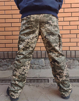 Штани на флісі прямі Світлий піксель,зимові військові штани піксель на флісі, чоловічі зимові штани піксель, фото 2