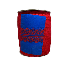 ОПТ- Мереживо Сердце, ширина 4,5-5 см, колір червоний, 10 метрів, Червоний