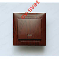 Вимикач одинарний led підсвітка Сакура вишня