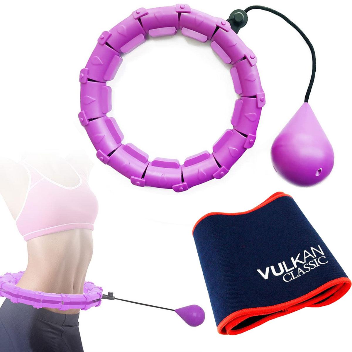 Комплект хулахуп с грузом для похудения Hoola Hoop Massager и пояс для похудения Vulkan Вулкан Extra (F-S)