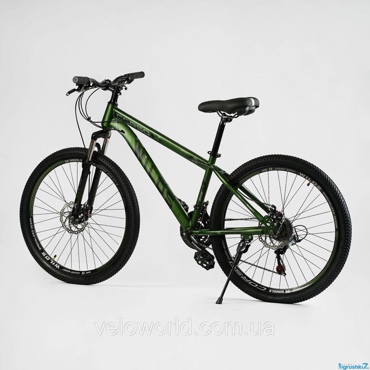 Велосипед Спортивный Corso «WILDS» 26" дюймов рама стальная 15 , переключатели Saiguan, 21 скорость, собран н - фото 3 - id-p2117840614