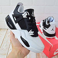 Nike Air Jordan 4 Retro, чорні з білим кросівки найк аір джордан кроссовки найки