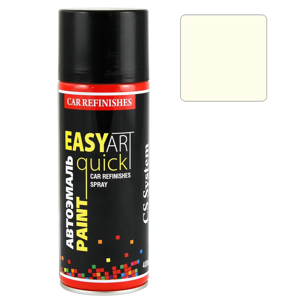 Емаль автомобільна CS SYSTEM Easy Art Quick Paint 201 Біла глянцева аерозоль 400 мл, фото 1