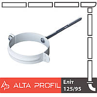 Хомут трубы металлический Альта-Профиль Элит 95 мм белый
