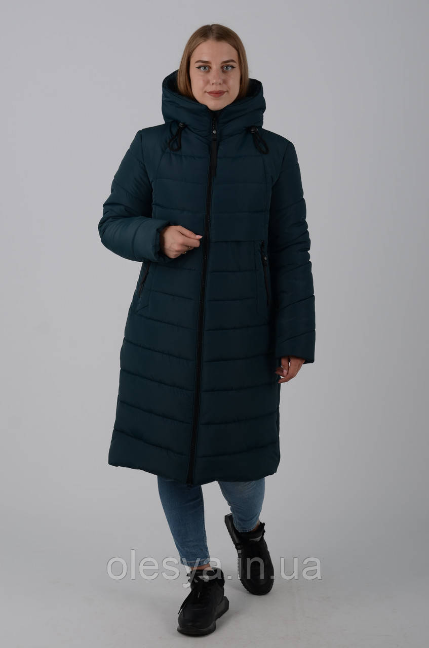 Пуховик жіночий зимовий Aziks м-205 морська хвиля, фото 1