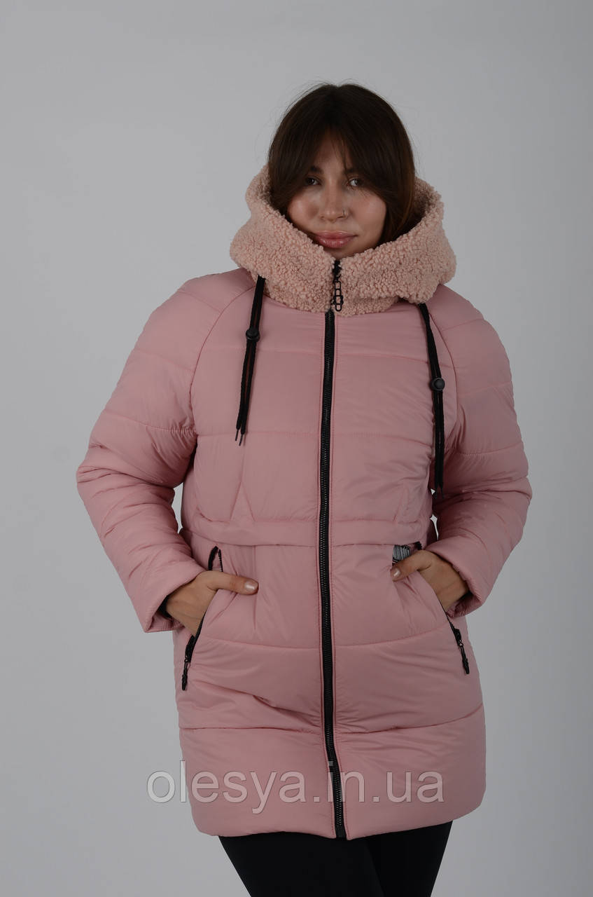 Жіноча куртка єврозима рожева Aziks м-212