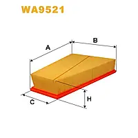 Фильтр воздушный Ford Galaxy II, Mondeo IV (07-), S-Max; Volvo S80 II, V70 II, XC60, X Wix Filters (WA9521)