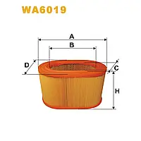 Фильтр воздушный Mitsubishi Galant II (80-84), Pajero I, Pajero II, Sapporo Wix Filters (WA6019)