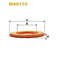 Фильтр воздушный Mercedes 190 Wix Filters (WA6170)