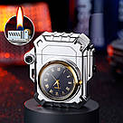 Запальничка бензинова + годинник у подарунковій упаковці A33717Gray, фото 2
