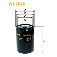 Фильтр масляный ABG; Agria; Atlas; Atlas Copco; Benford, Bobcat; Bomag; Deutz, F.U.T. S Wix Filters (WL7070)