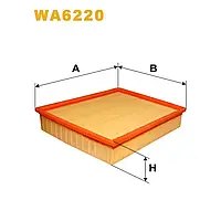 Фильтр воздушный Opel Frontera A, Omega A, Senator B; Vauxhall Carlton, Frontera A, Se Wix Filters (WA6220)