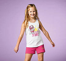 Набір для дівчинки (футболка та шорти), зріст 134-140, колір білий/рожевий