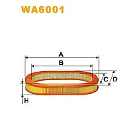 Фильтр воздушный Ford Granada, P100 Pick-Up, Scorpio, Sierra Wix Filters (WA6001)