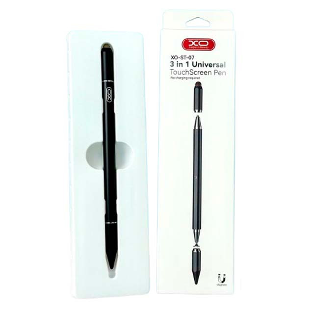 Стилус XO ST-07 3 in 1 Touch-Sensitive Capacitor Pen Цвет Черный - фото 1 - id-p2056143785