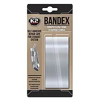 Лента клейкая высокотемпературная для ремонта выхлопной системы K2 Bandex серебристая 100 см х 5 см (B305)