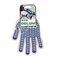 Перчатки DOLONI "Универсал" трикотажные из ПВХ белые 10 класс / 10 размер (621)