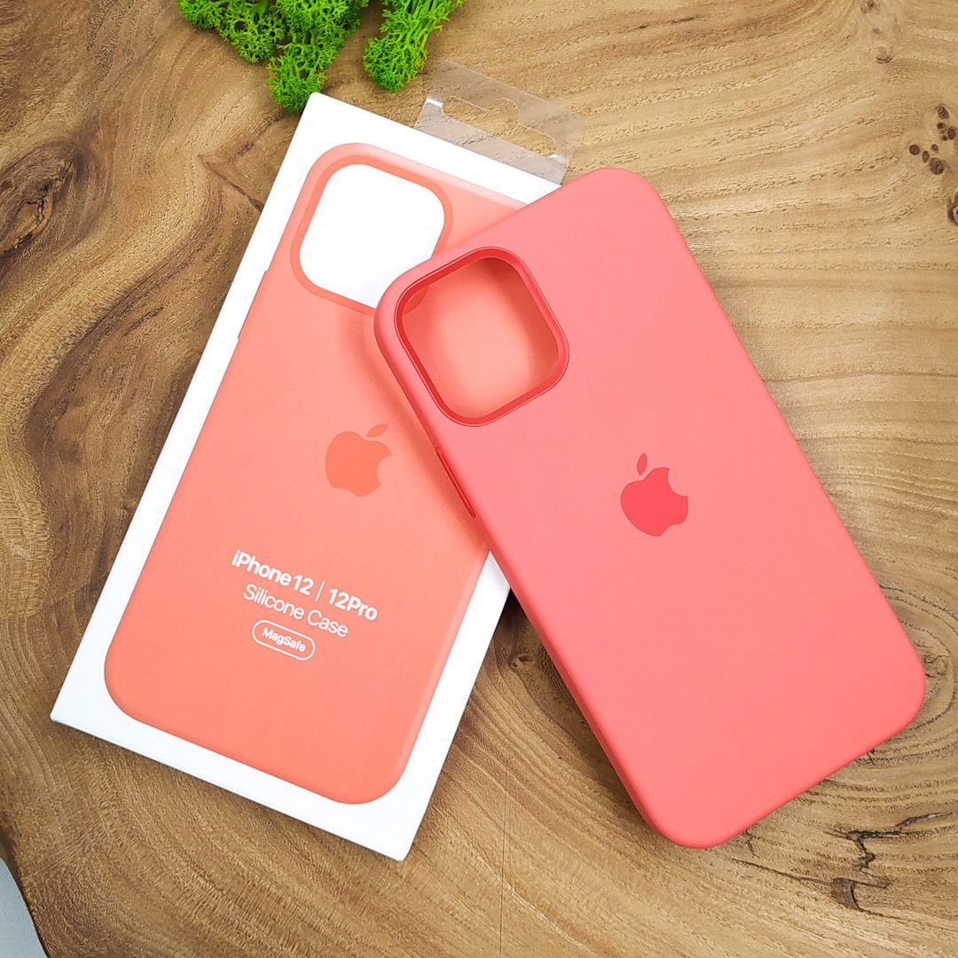 IPhone 12 оригінальний магнітний чохол, чохол-накладка на телефон айфон 12 магсейф рожевий