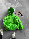 Анорак куртка чоловіча салатова з капюшоном однотонна кишеня кенгуру Light Green, фото 3