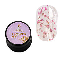 Saga Professional Flower Gel № 04 - гель с сухоцветами (светло-розовый), 5 мл