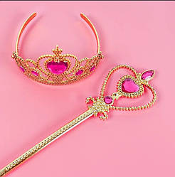 Корона з паличкою принцеси Ельзи у вигляді сердечка, рожевий