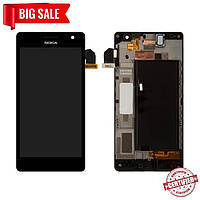 Модуль (дисплей + сенсор) для Nokia Lumia 730 (RM-1040), 735 (RM-1038) с рамкой черный