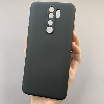 Чохол для Xiaomi Redmi Note 8 Pro силікон кейс з мікрофіброю чохол на сяомі редмі нот 8 про чорний o3c, фото 1