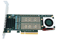 Перехідник адаптер JEYI Dual PCI-E X8 на M.2 NVMe з системою охолодження, iHyper M2X8