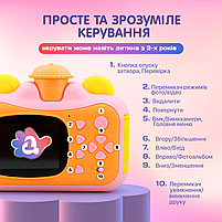 Дитячий цифровий фотоапарат A1 Блакитний. Акумулятор 1200 mAh. У комплекті фломастери, фотопапір (PHC-A1-Blue), фото 9