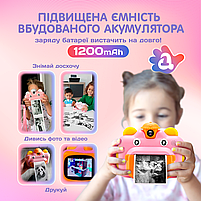 Дитячий цифровий фотоапарат A1 Блакитний. Акумулятор 1200 mAh. У комплекті фломастери, фотопапір (PHC-A1-Blue), фото 5