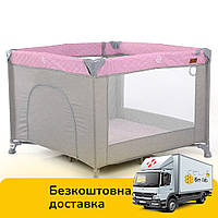 Детский игровой манеж El Camino ME 1097 CASTLE Pink Gray Серо-розовый