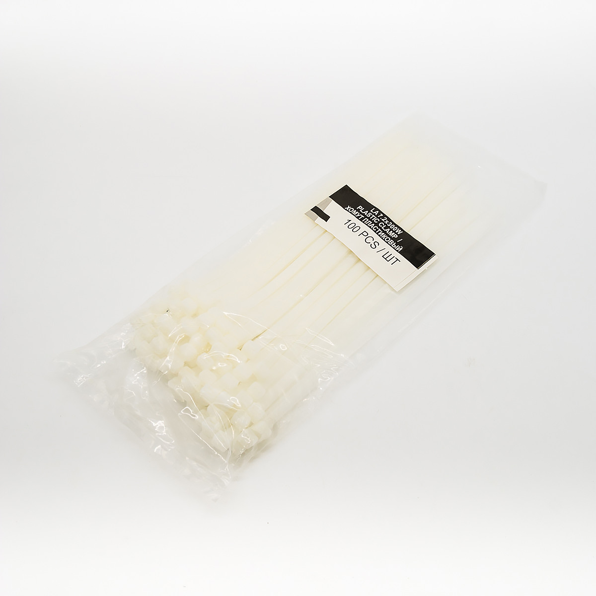Хомут пластиковий білий LSA (100шт) LA 7.2х300W