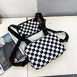 Нагрудна сумка 3025 TOYU BAG бронежилет чорно-біла картата, фото 4