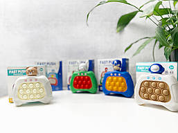 Ігрова консоль-головоломка з ямочками-бульбашками як у відомих іграшках Pop It та Simple Dimple