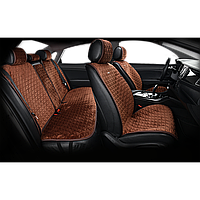 Накидки на сидіння авто Elegant Milano EL 700 305 з алькантари коричневого кольору