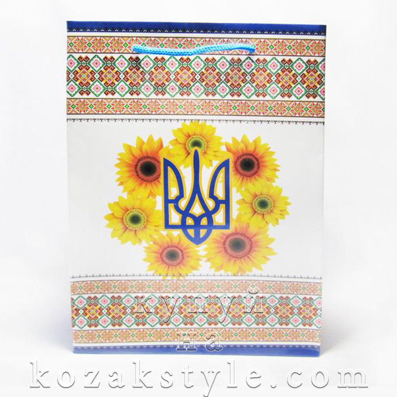 Подарунковий пакет "Тризуб" (30х20х7,5)