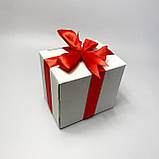 Кружка керамічна з принтом "Кохатиму та дратуватиму тебе все життя" 330 мл у подарунковій коробці з бантом, фото 2
