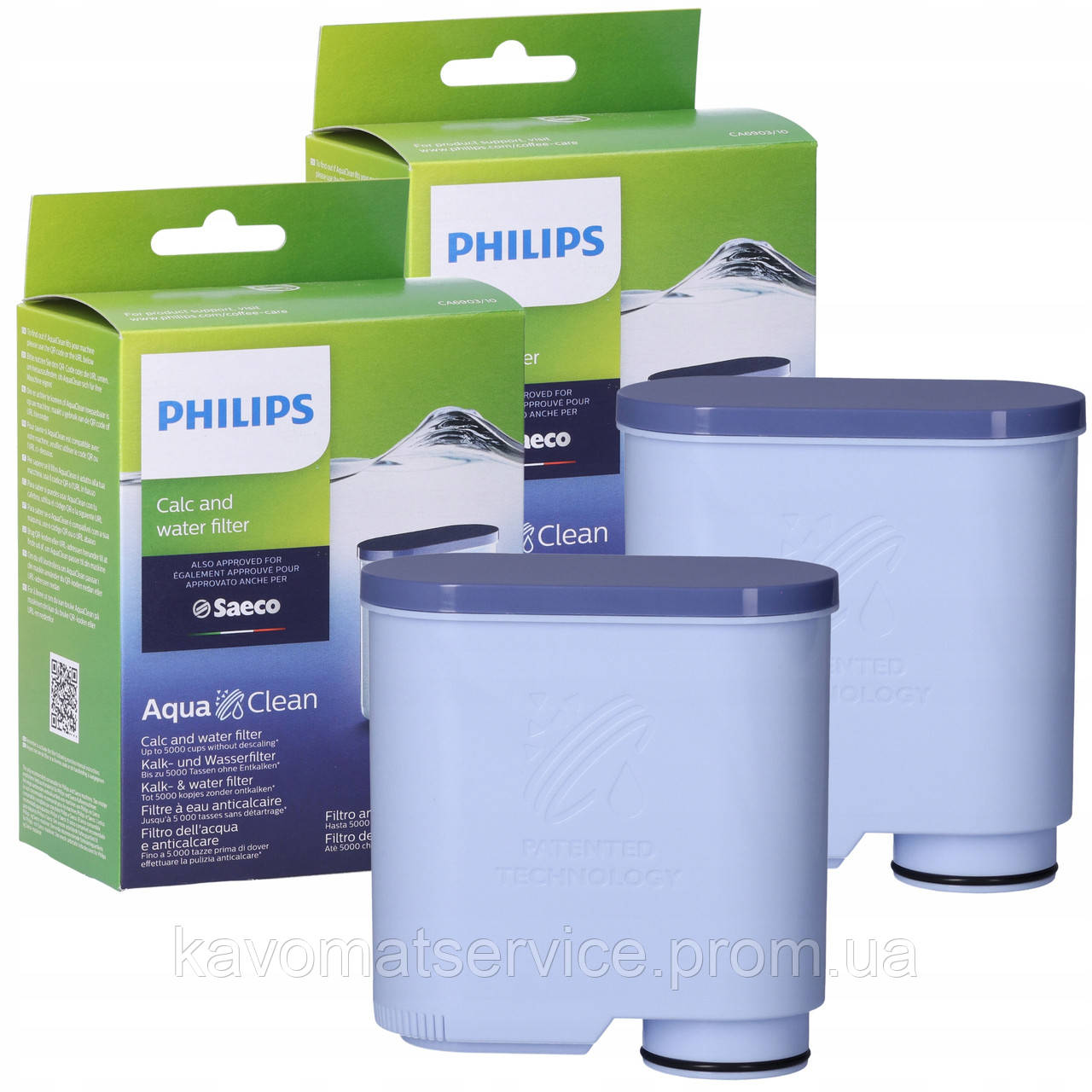 Фільтр для очищення води кавоварки Philips / Saeco AquaClean CA6903/10 - 2 шт