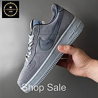 Nike air force gray Чоловічі сірі кеди, замшеві кросівки для чоловіків найк аїр форс