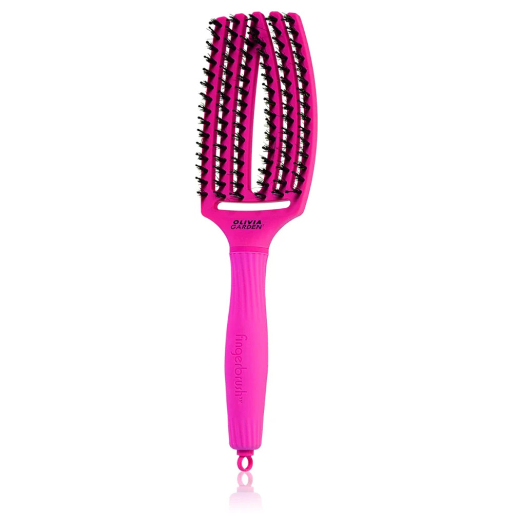 Щітка для волосся Olivia Garden Finger Brush Boar&Nylon ThinkPink Neon Pink