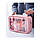 Косметичка органайзер Beauty Case на блискавці с ручкою дорожній несесер рожевий розмір L 30x13x21см, фото 4