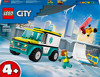 Конструктор LEGO City Карета скорой помощи и сноубордист 79 деталей (60403)