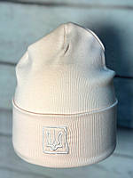 Детская шапка хлопок демисезонная на 1 - 3 года, (48 - 50), Пудра