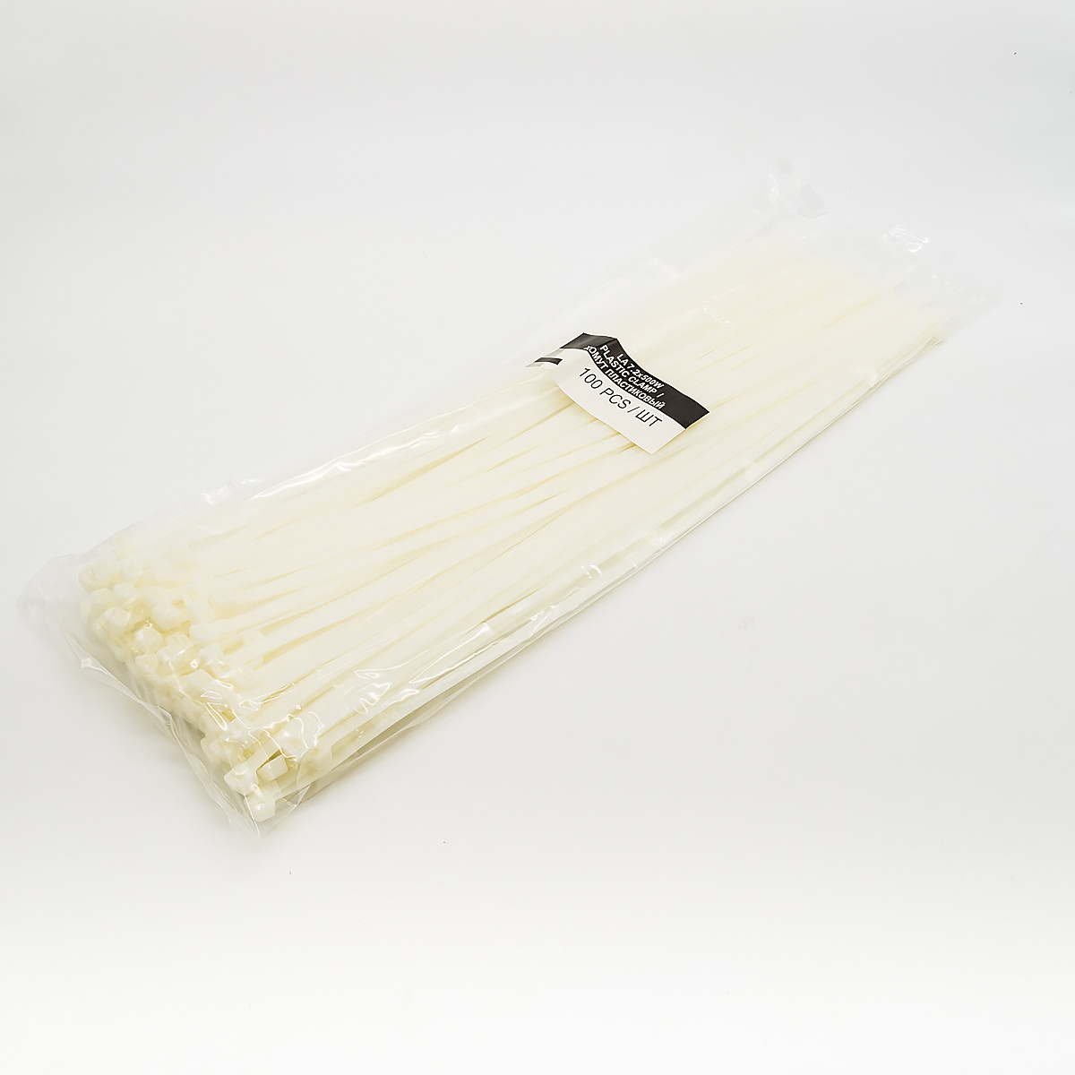 Хомут пластиковий білий LSA (100шт) LA 7.2х500W